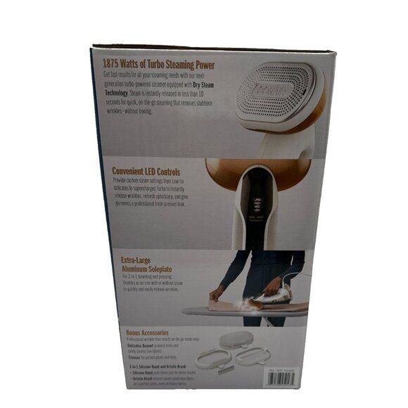 Conair Turbo Extreme Steam Iron 2 in 1 with Turbo Handheld Gold White Brand New - Picture 5 of 6